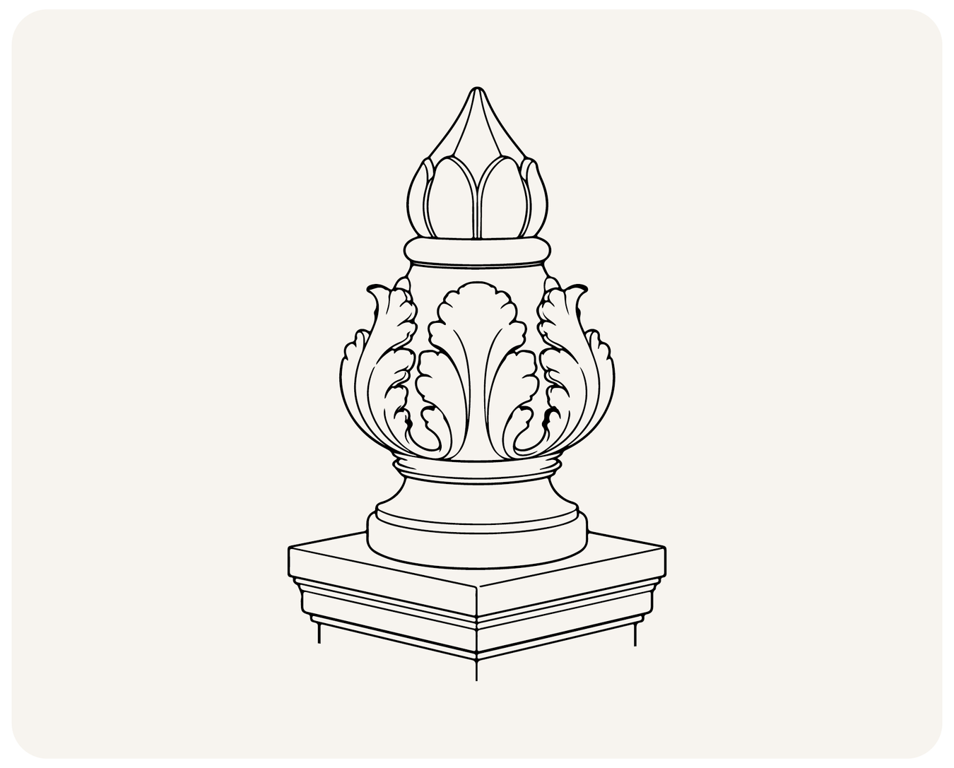 Finials & Ornamental Caps for Column Post Collection