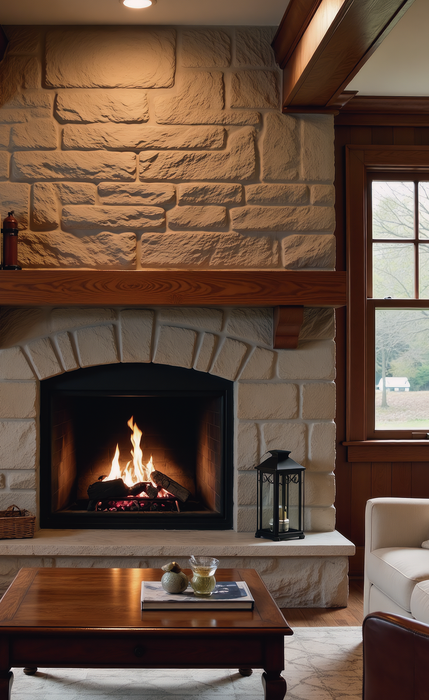 Faux Wood Mantel Sanded Style