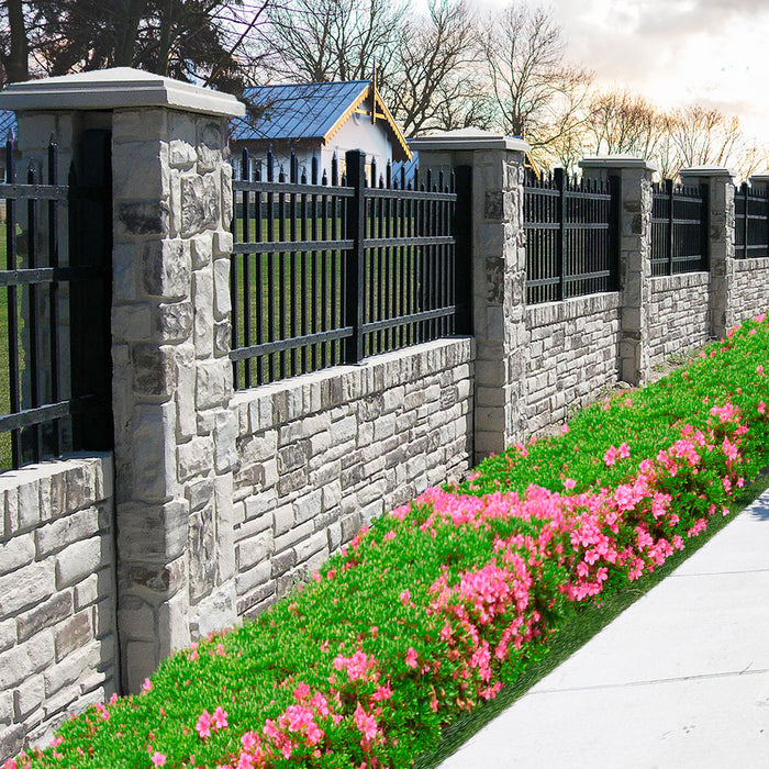 Prefabricated faux stone Fence 0008