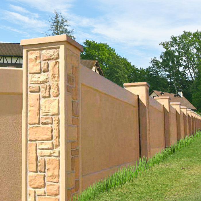 Prefabricated faux stone Fence 0024