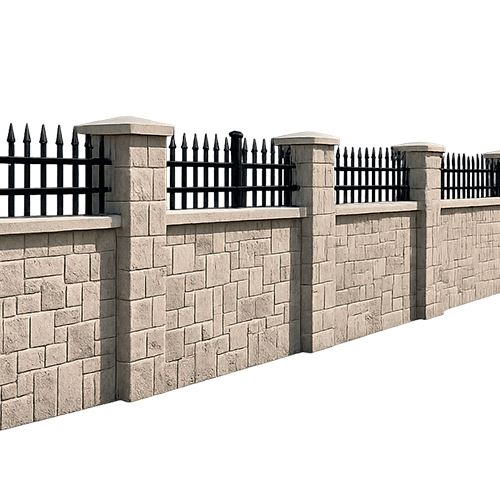 Stucco Wall Fence MOD001