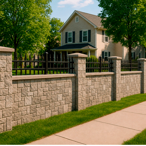 Stucco Wall Fence MOD001