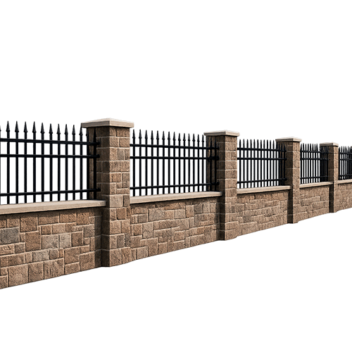 Stucco Wall Fence MOD002