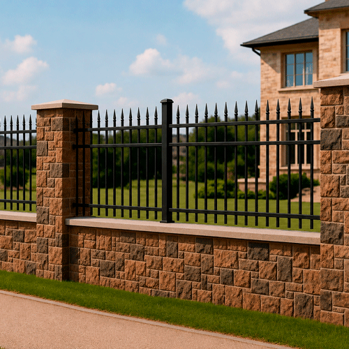 Stucco Wall Fence MOD002