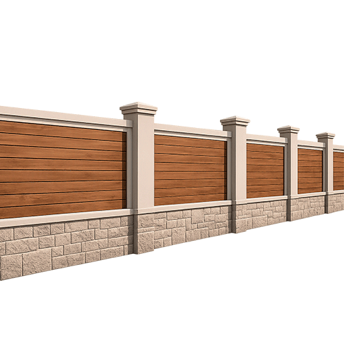 Stucco Wall Fence MOD003