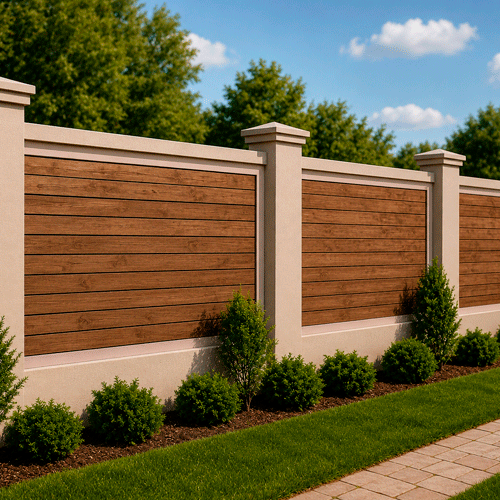 Stucco Wall Fence MOD003