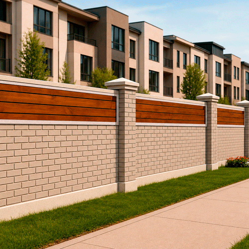 Stucco Wall Fence MOD004