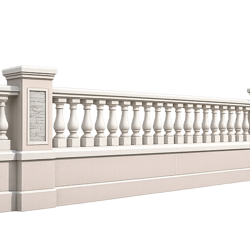 Stucco Wall Fence MOD011