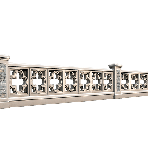 Stucco Wall Fence MOD013