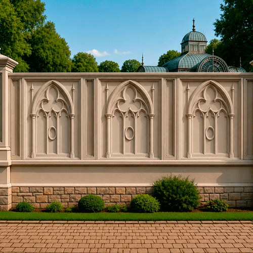 Stucco Wall Fence MOD015