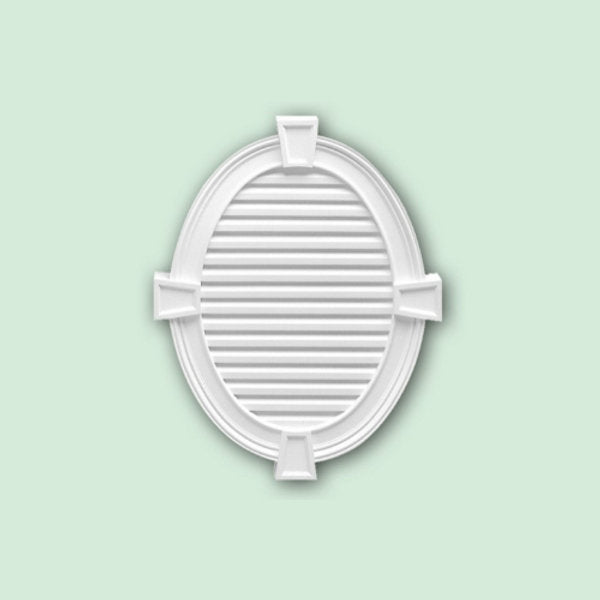 Oval Louver With Decorative Trim And Keystones